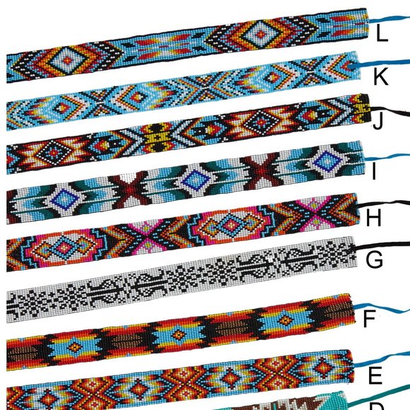 Western Seed Beaded Hat Band Fit Cowboy Hatband Cowgirl Hat Band - Picture 2 of 4